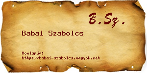 Babai Szabolcs névjegykártya