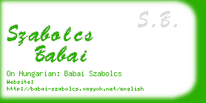 szabolcs babai business card